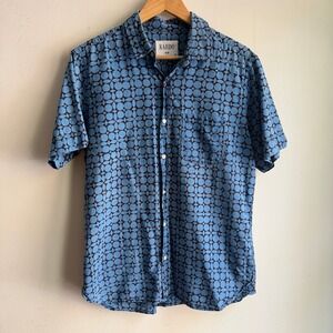 Kardo Handcrafted Shirt Short Sleeve Blue Medium